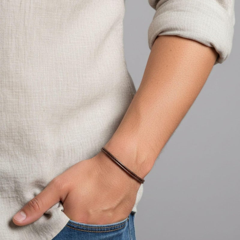 Luck Strings Adjustable Wax Nylon Cord Bracelet for Men Women Adult - Vegan Leather String | Unisex Waterproof Nautical & Surfer Style Friendship Gift, Minimalist - Image 2